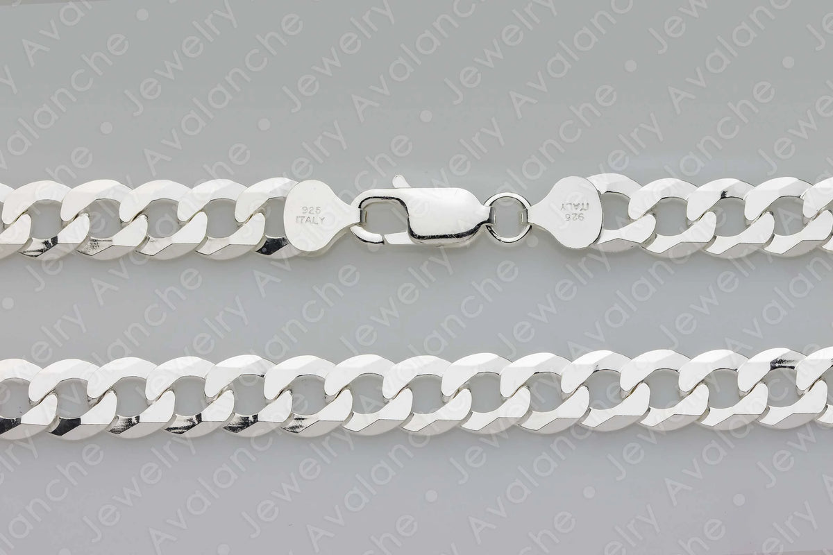 .925 Sterling Silver Flat Curb Chain Necklace 22 inches D512