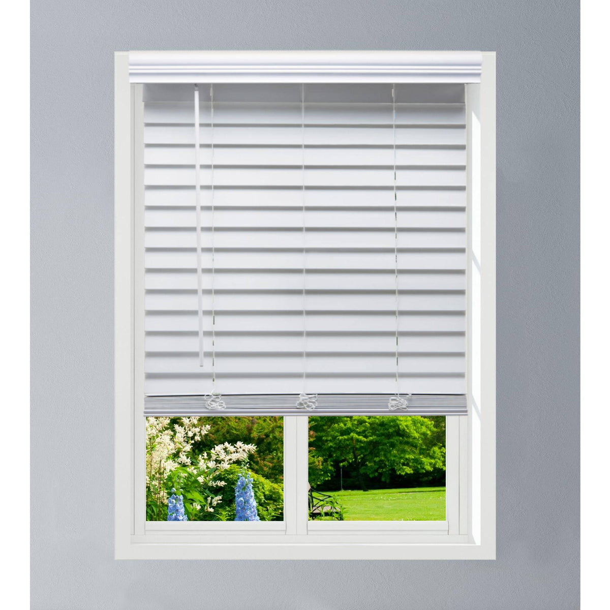 White Faux Wood Blinds G109062