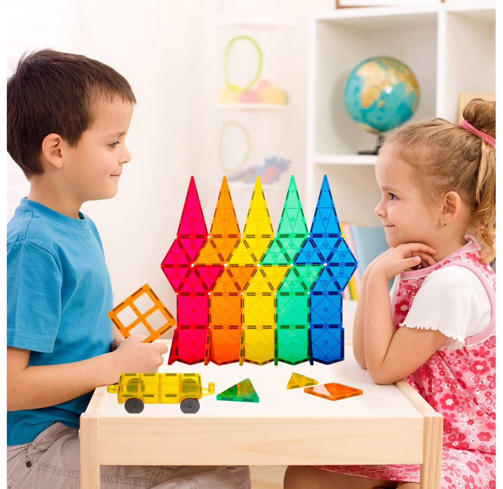 120-Piece Magnetic Tiles Set with Carrying Bag N2119