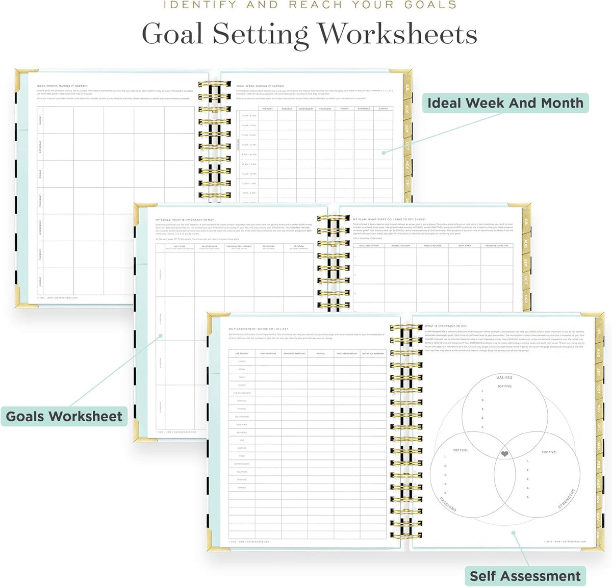 Black Stripe Spiral Bound Daily Planner F147248