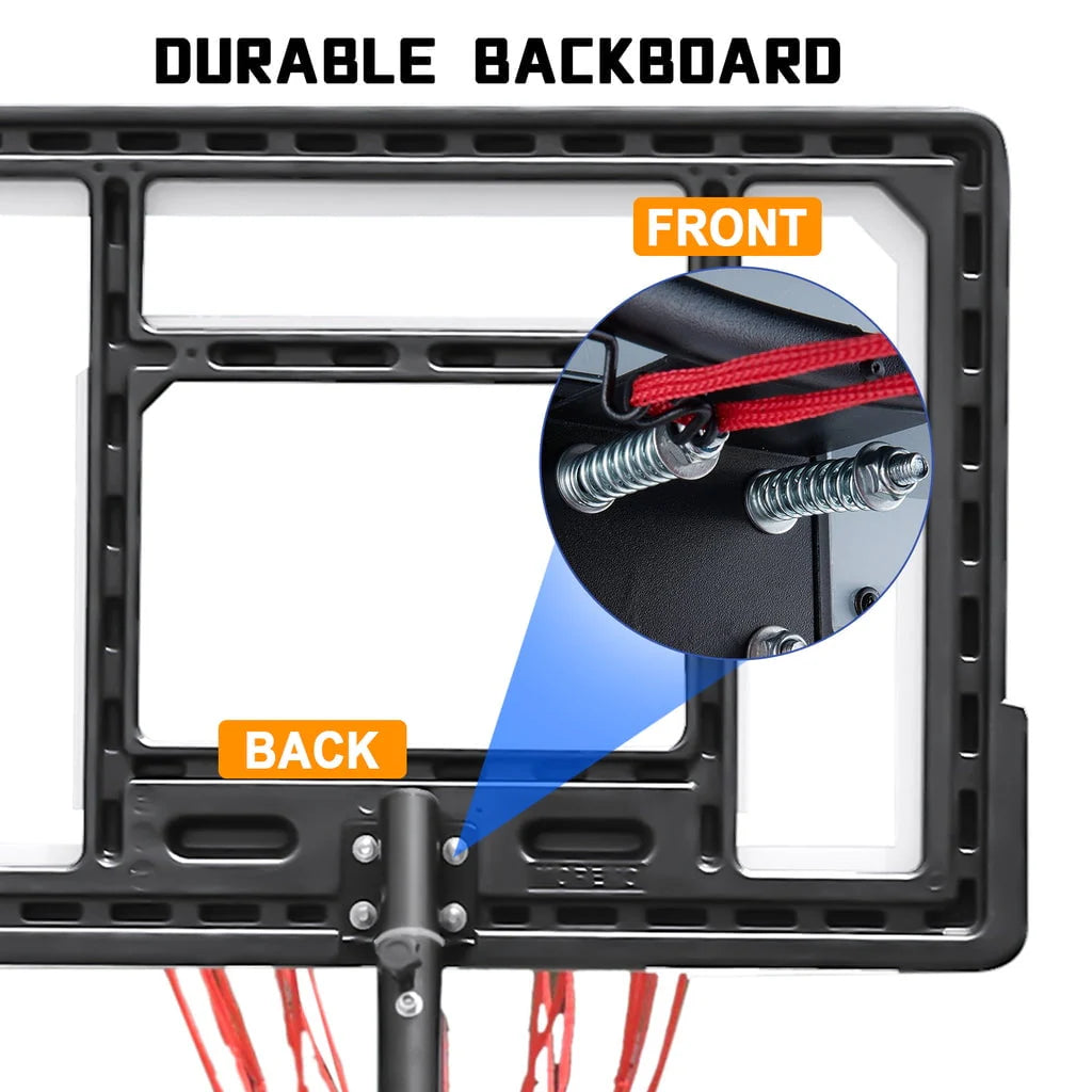Portable Acrylic Adjustable Height 5-7' Basketball Hoop R8631
