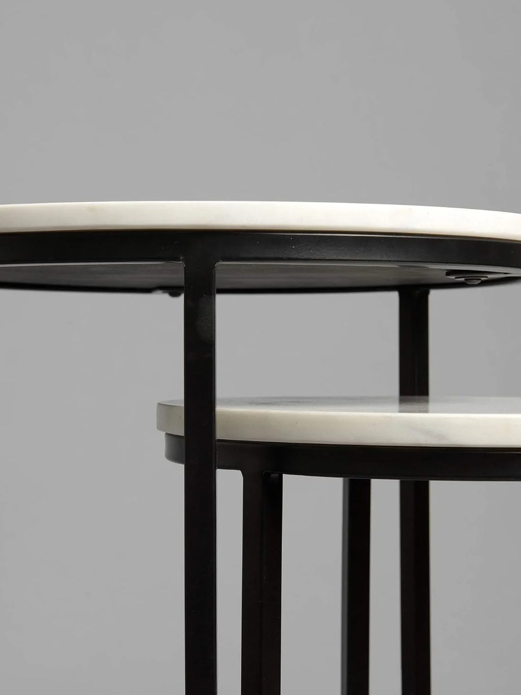 White Black Marble Nesting Tables D9257