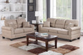 Modern Sand Fabric Sofa Loveseat Set E572367