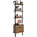 4-Tier Ladder Bookshelf with 2 Drawers Q858952