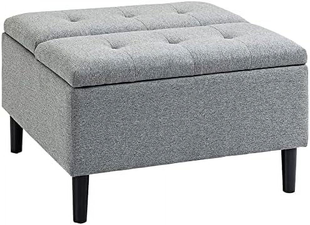 30" Square Upholstered Ottoman with Lift Top F36707