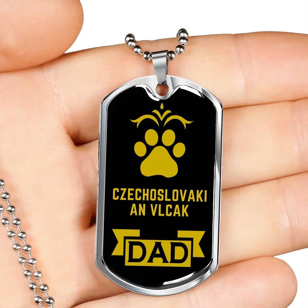 Stainless Steel or 18k Gold Dog Tag Necklace K5934