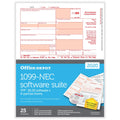 1099-NEC Laser Tax Forms, 2-Up, 4-Part, 8-1/2 inch x 11 inch, Pack of 25 S782
