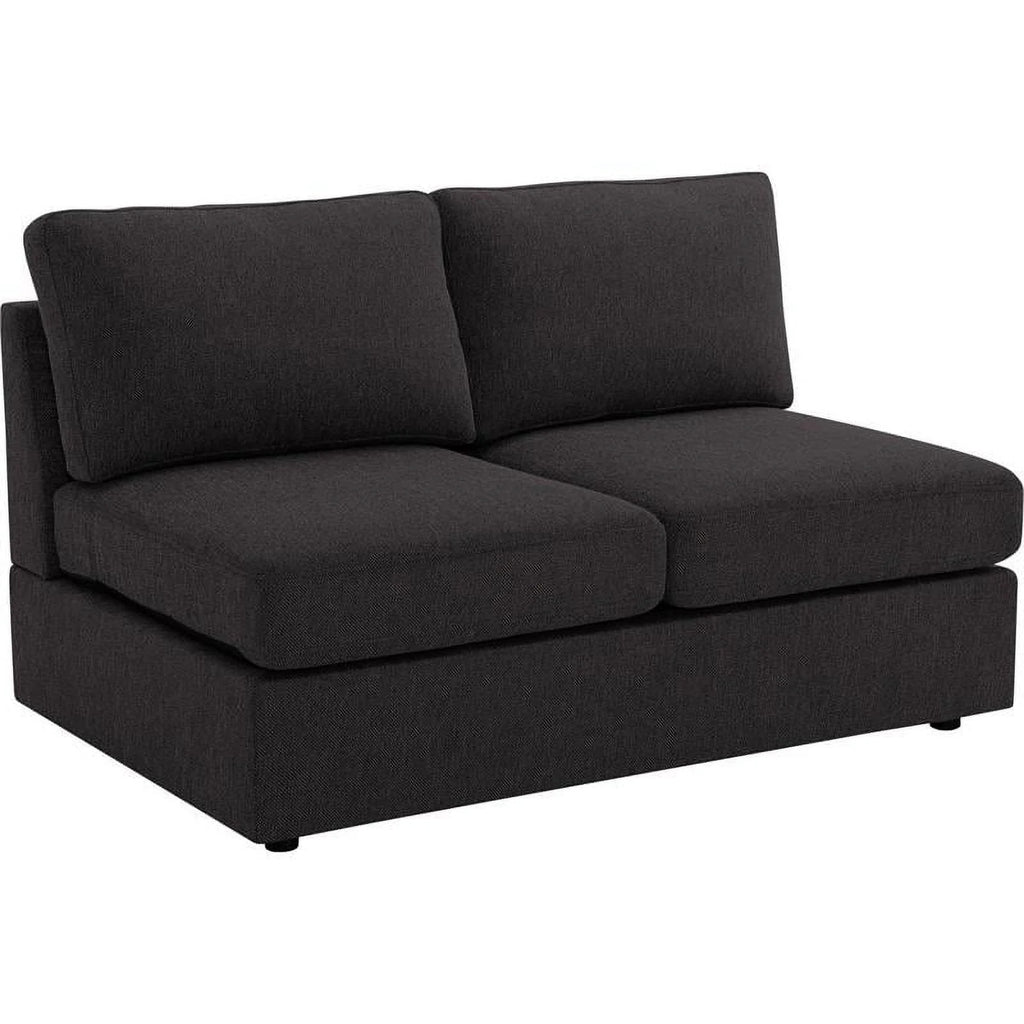 Dark Gray Fabric Sectional Sofa with Reversible Chaise M31377