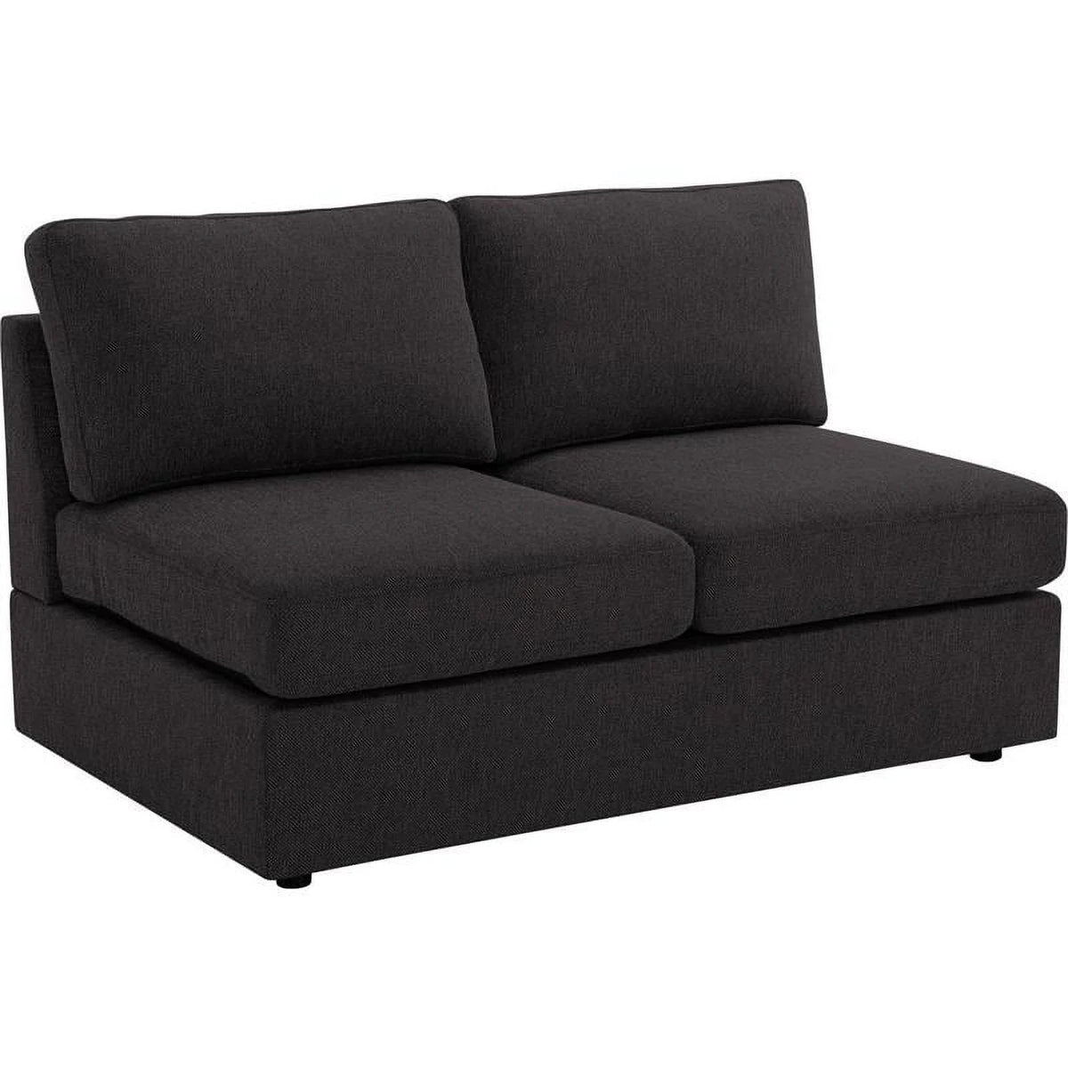 Dark Gray Fabric Sectional Sofa with Reversible Chaise M31377