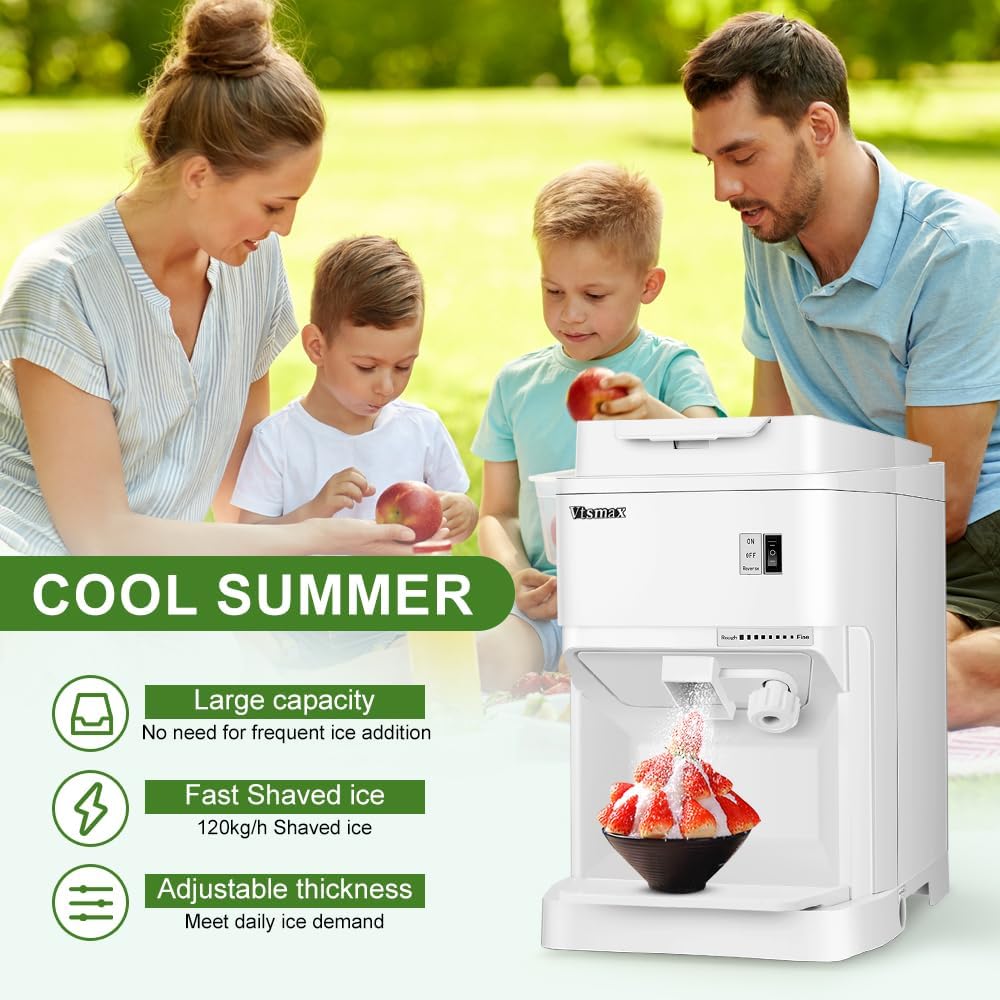 Electric Ice Shaver, 350W Snow Cone Machine, Ice Shaving Machine 440LBs/hr V654690