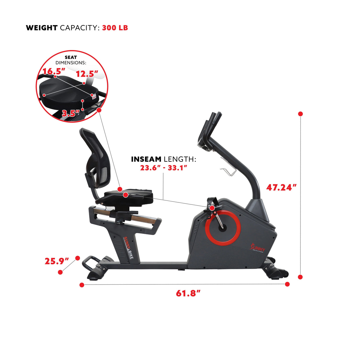 Magnetic Resistance Smart Recumbent Bike Q75636