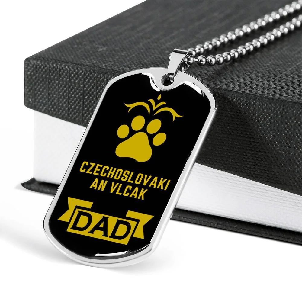 Stainless Steel or 18k Gold Dog Tag Necklace K5934