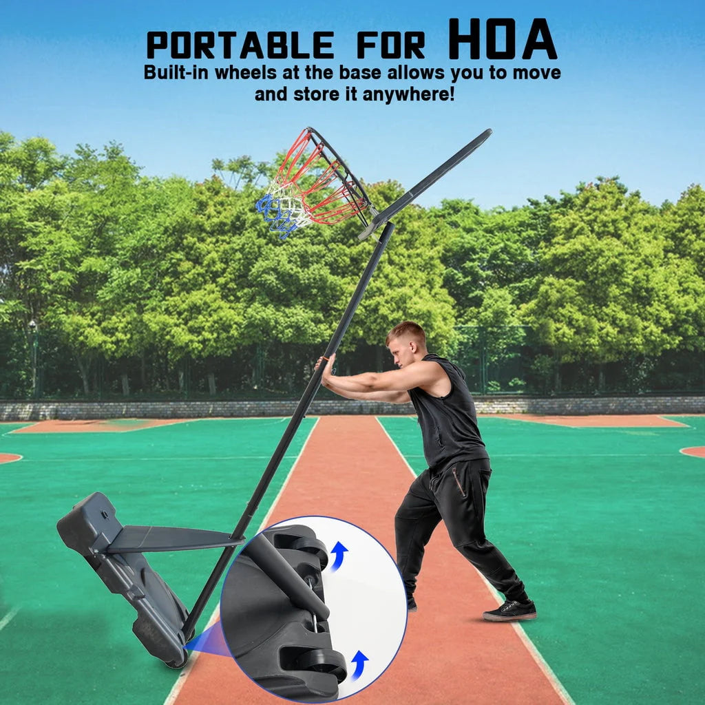 Portable Acrylic Adjustable Height 5-7' Basketball Hoop R8631