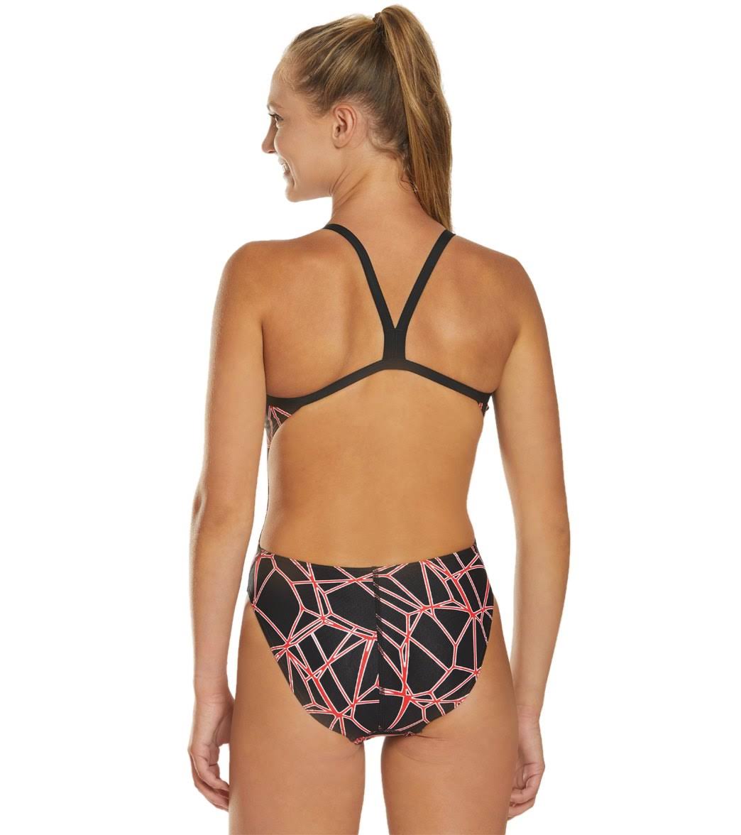 Black-Red One Piece Swimsuit W889233