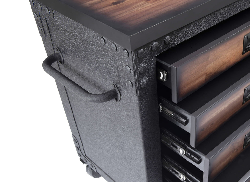 48 in. 5-Drawers Rolling Tool Chest with Wood Top A375