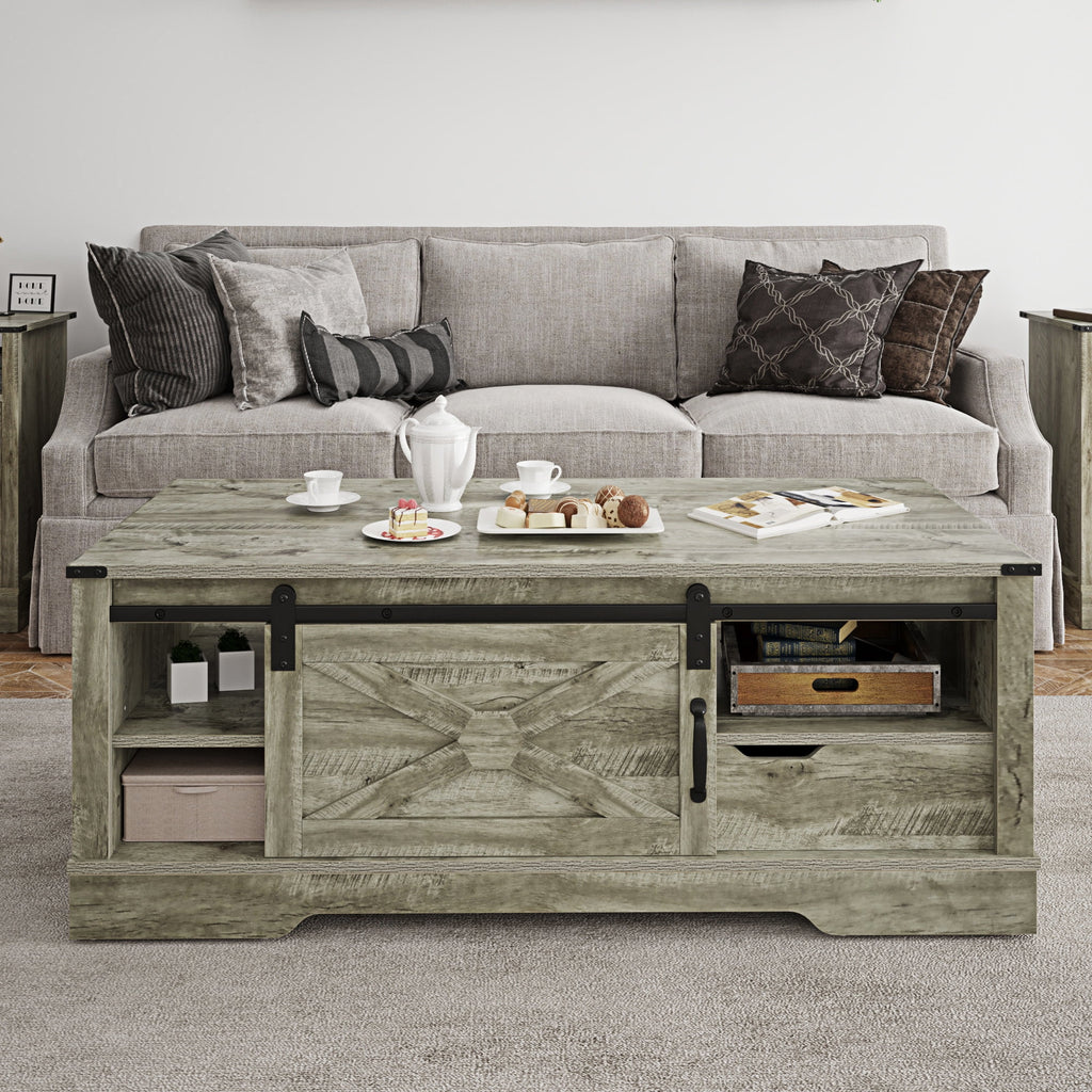 Light Gray Rectangular Coffee Table U342