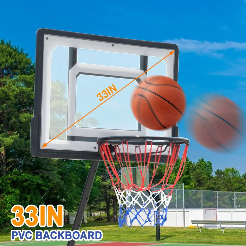 Portable Acrylic Adjustable Height 5-7' Basketball Hoop R8631