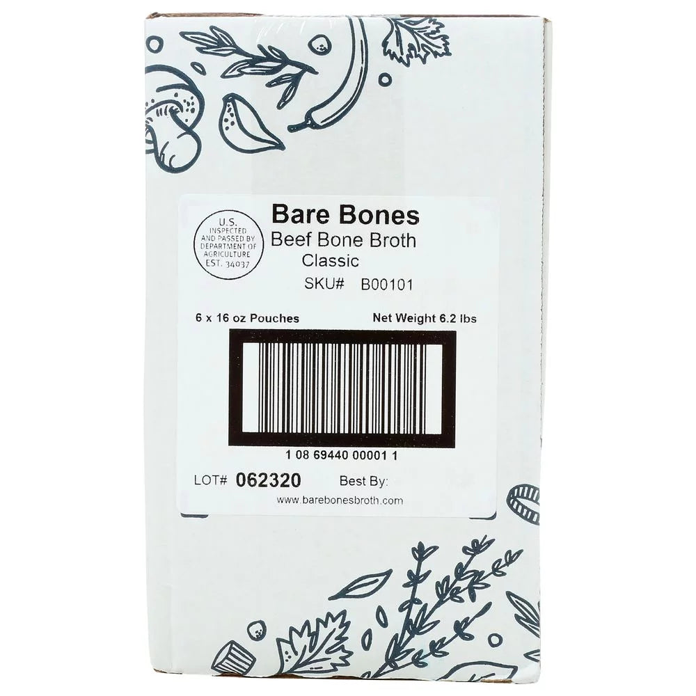 Grass Fed Beef Bone Broth, 16 Ounce, 6 per Case N876428