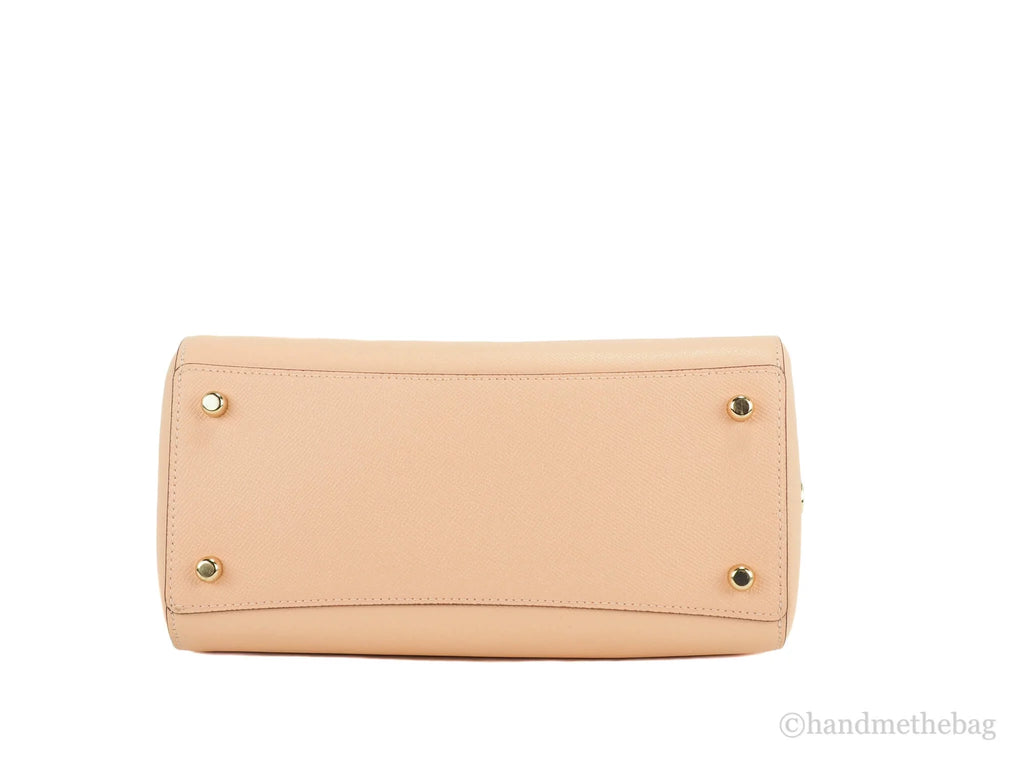 Faded Blush Grain Leather Medium Satchel Crossbody Handbag A368138