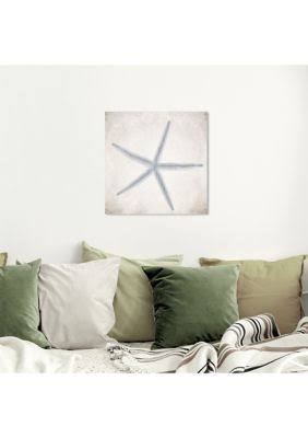 Blue Starfish Grey Coastal Canvas V233962