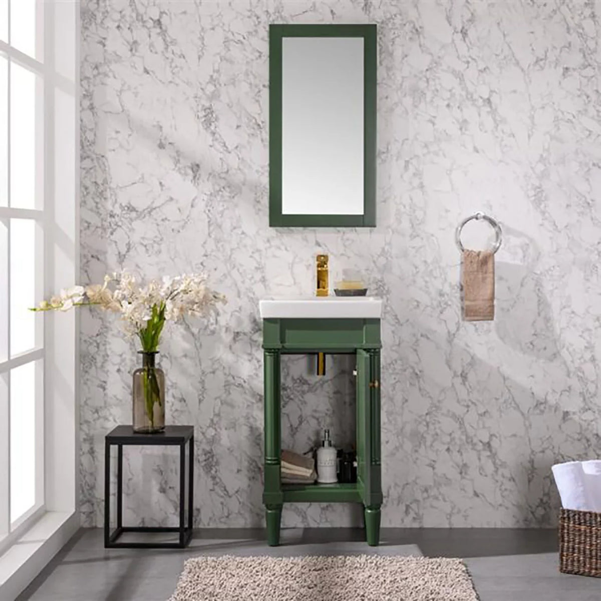 18" Green Sink Vanity C362