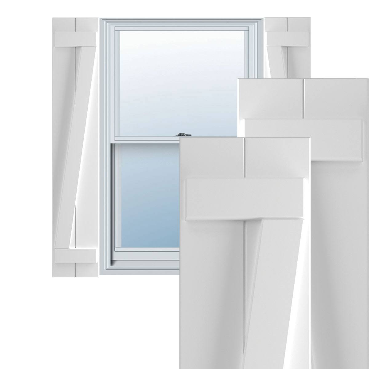 10-3/4x22 x 80x22 PVC Board and Batten Shutters with Z-Bar C671