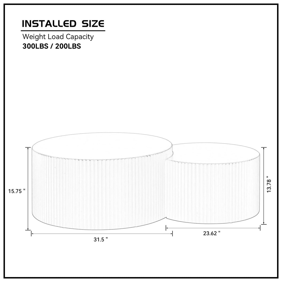 Matte White Round Wooden Coffee Table Set of 2 M499213