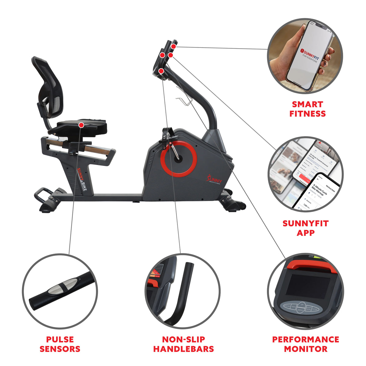 Magnetic Resistance Smart Recumbent Bike Q75636