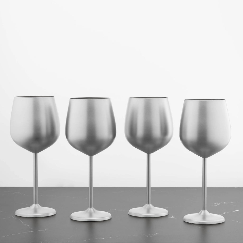 Set of 4 18 Ounce Stainless Wine Glass E6229