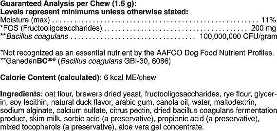 60 Chews Duck Flavor Probiotic for Dogs I44499