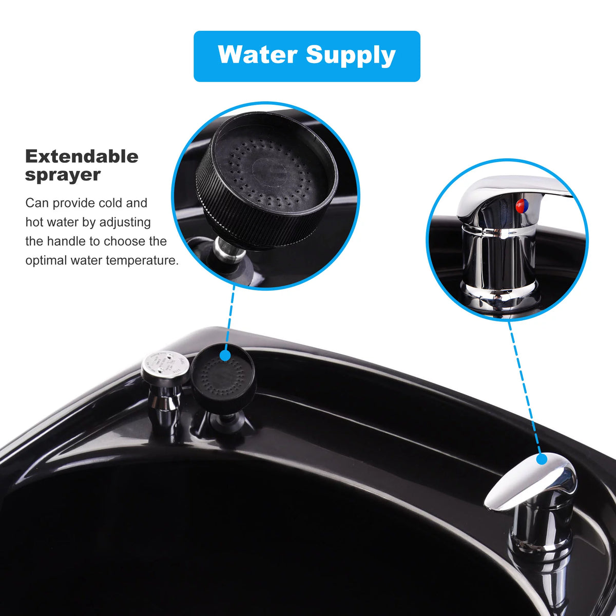 Shampoo Bowl with Vacuum Breaker and Neck Rest M4080