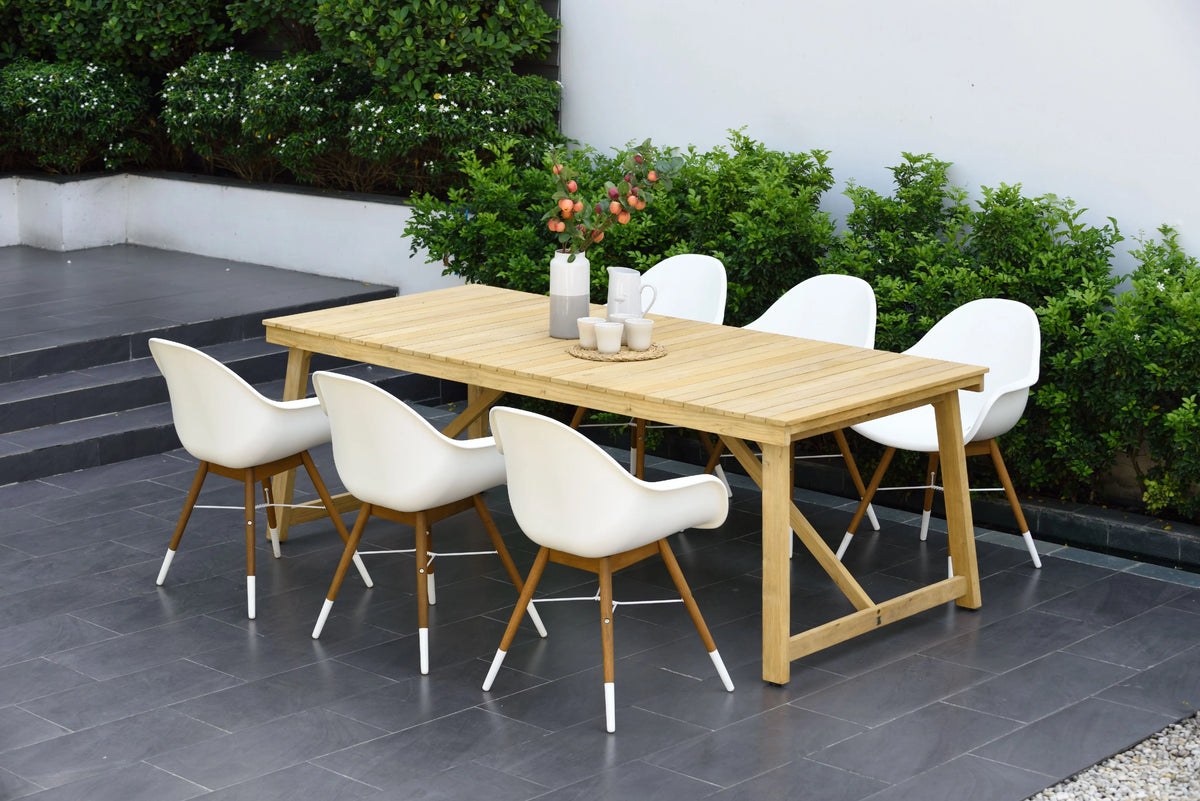 Reclaimed Teak 7 Pieces Patio Dining Set B270