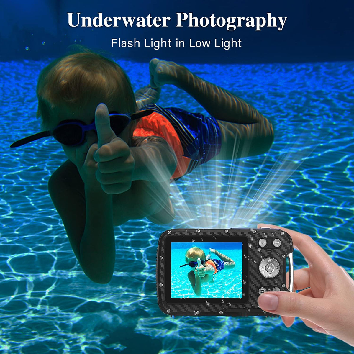 Blue 16MP 1080P Waterproof Digital Camera B662670