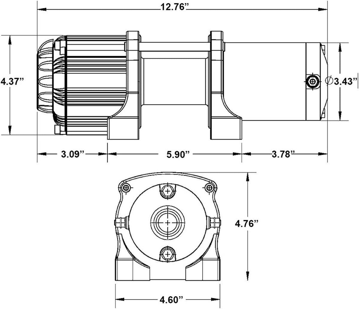Black Ops 3500 lb Winch with Winch Mounting Plate W1905