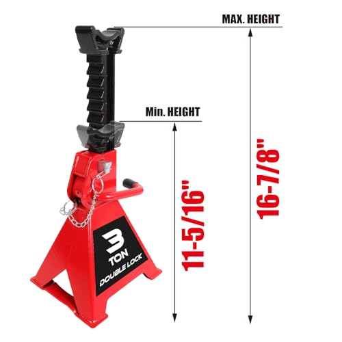 2 Ton Capacity Steel Car Jack Stands, 1 Pair Y592