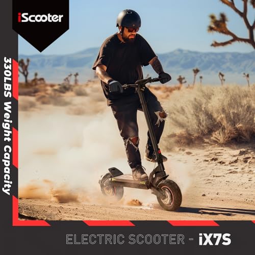 Electric Scooter with 28/38 MPH Top Speed, 40/50 Miles Range, 10/11" Offroad Pneumatic Tires, Foldable E44048