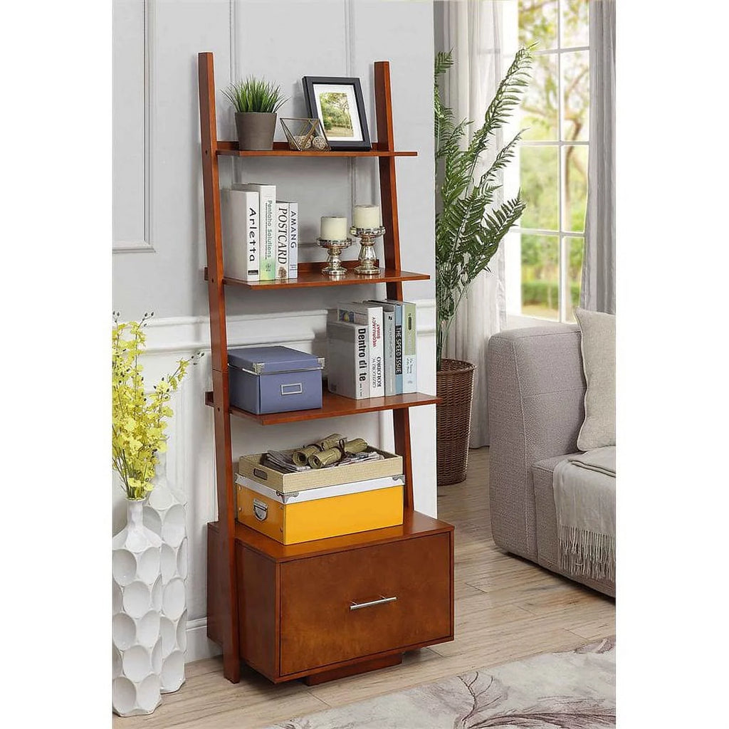 Ladder Bookcase with File Drawer Q5884