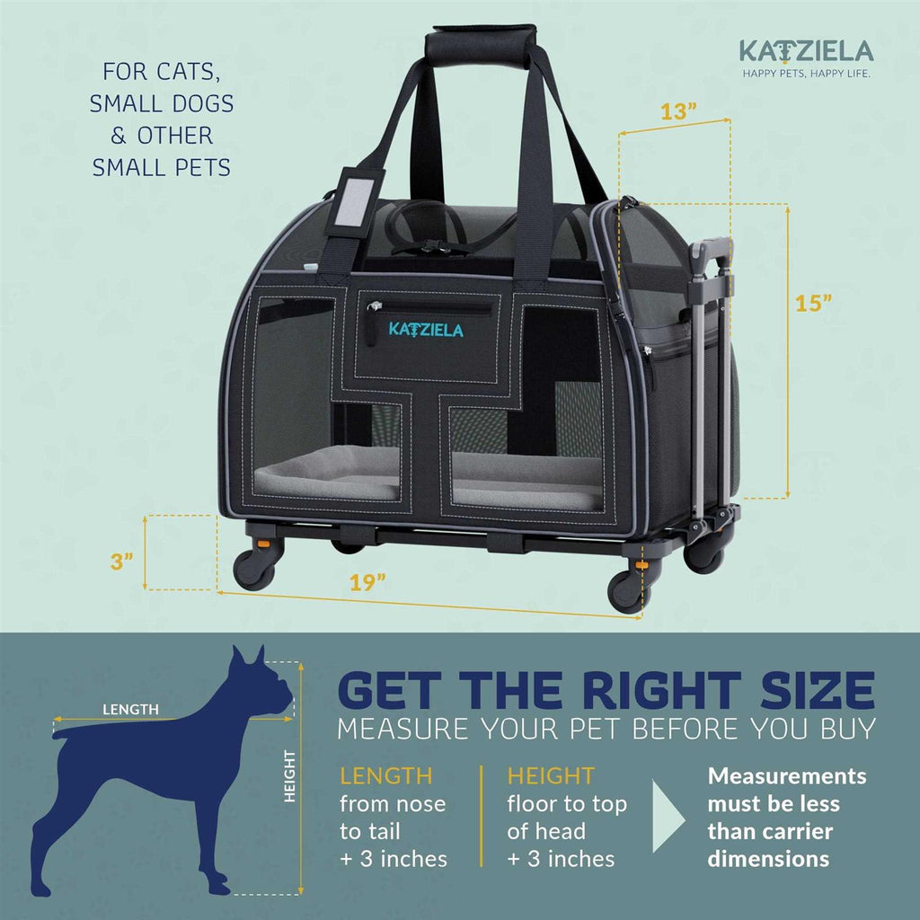 Pet Carrier with Removable Wheels and Telescopic Handle S73223