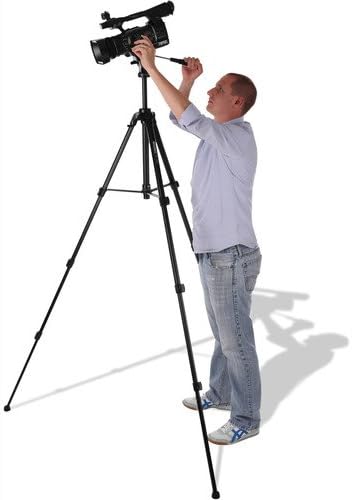 Aluminum Video Tripod System with Fluid Head, Extends to 82”, Max Load 15 lb, Carry Case O6646