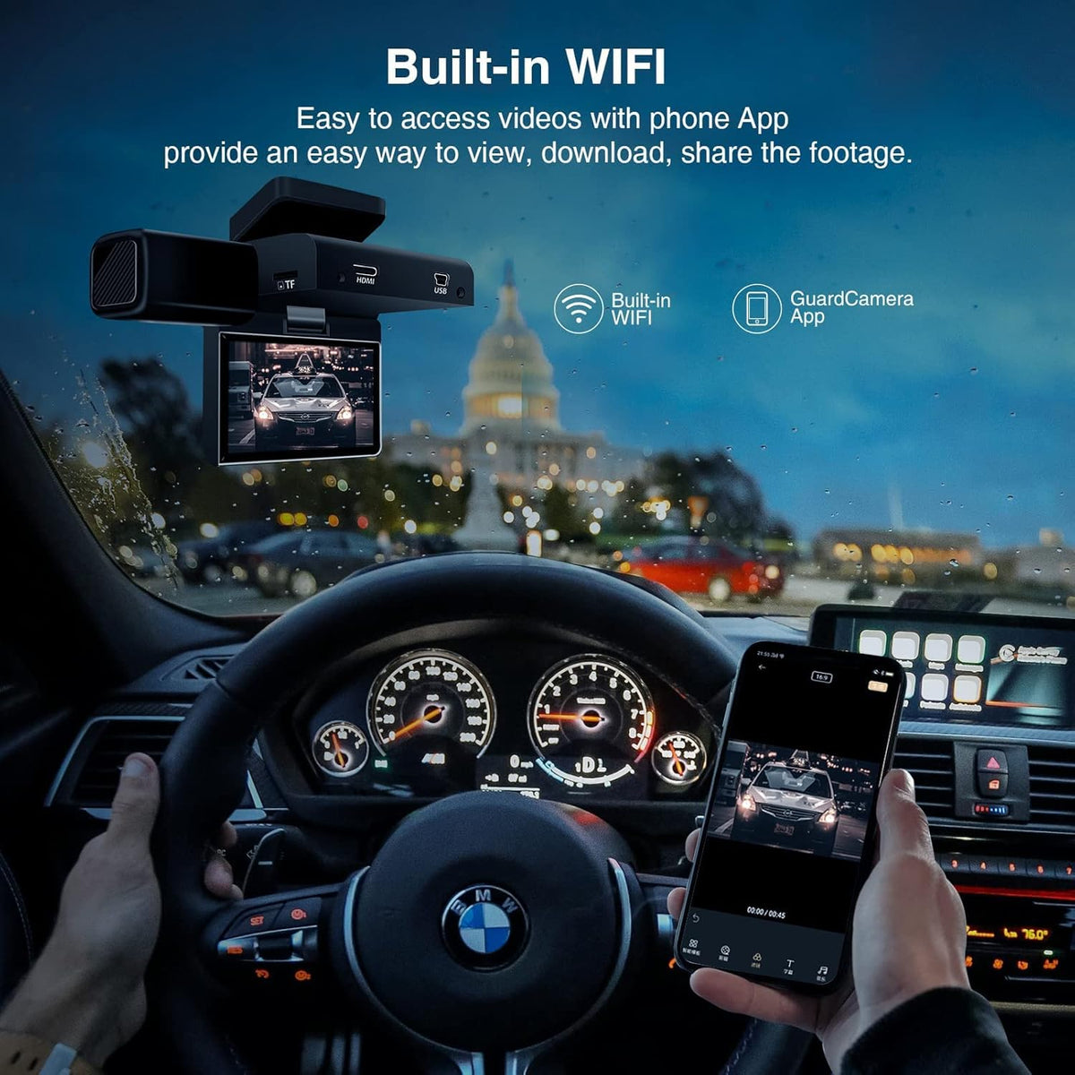 2.5K Dual Dash Camera with Night Vision E542533