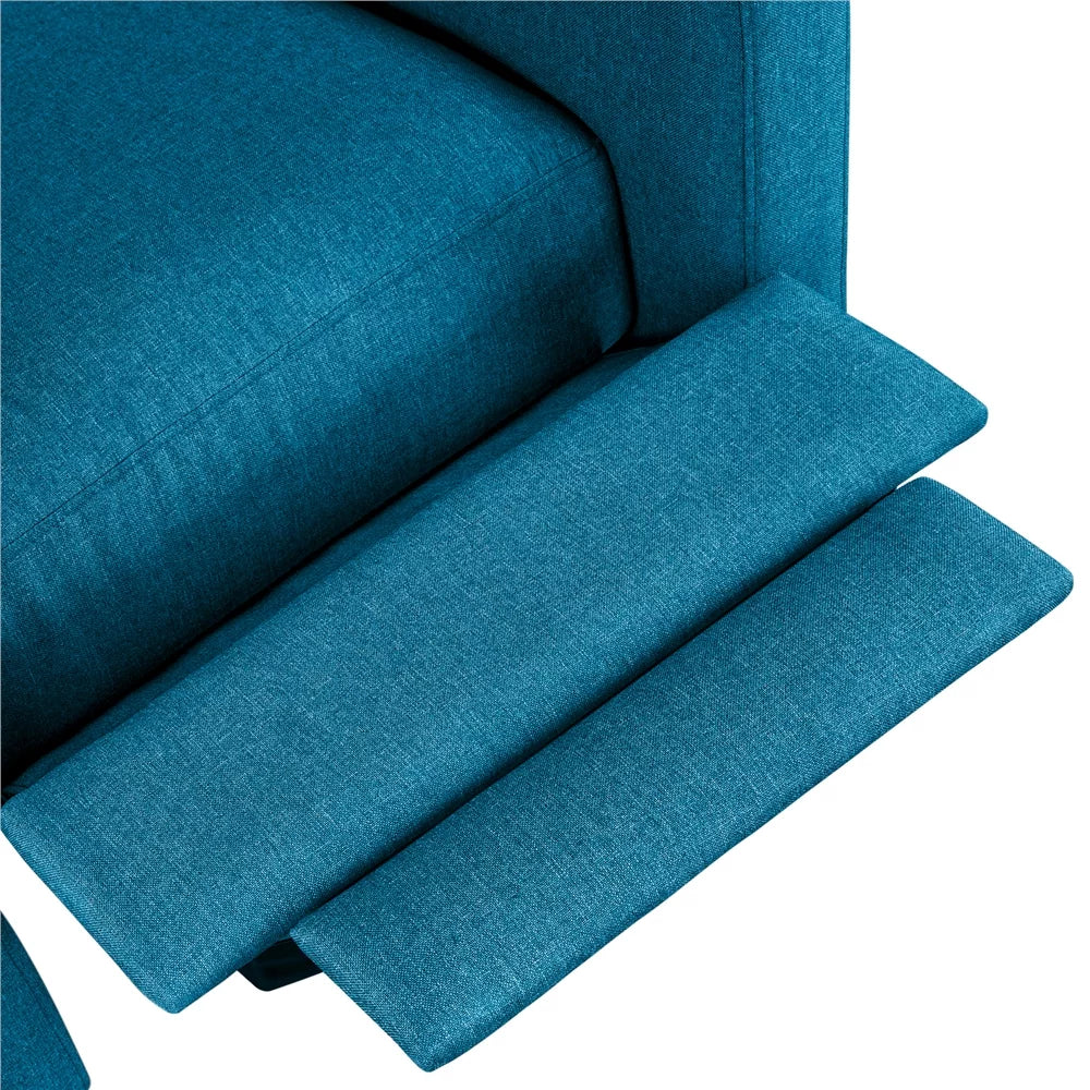Blue Fabric Recliner Set of 2 C1446