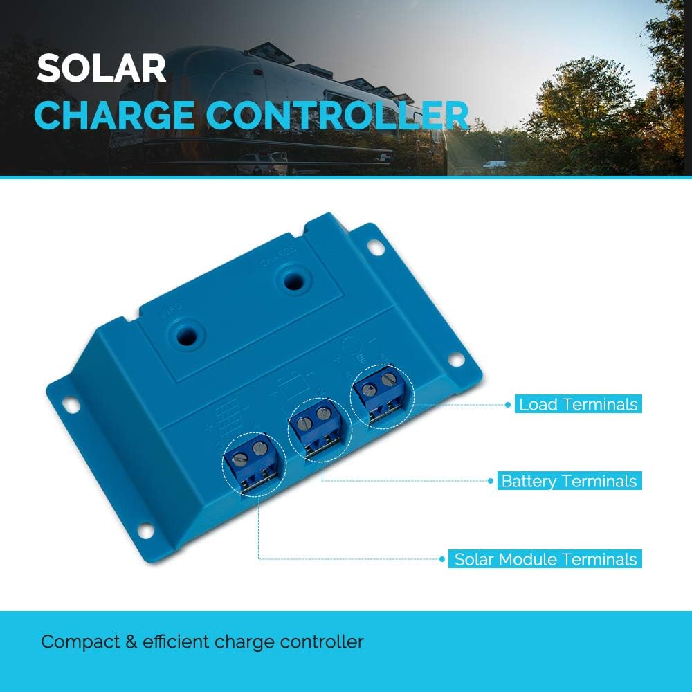 50W Monocrystalline 12V Solar Panel Kit with 10A PWM LCD Charge Controller and USB Ports P973924