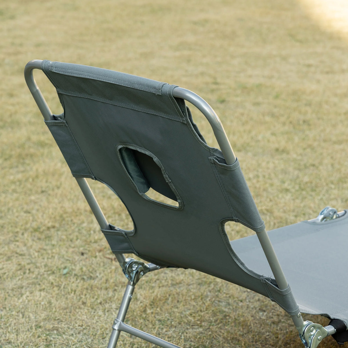 Folding Outdoor Lounge with Face Hole, Gray A76618