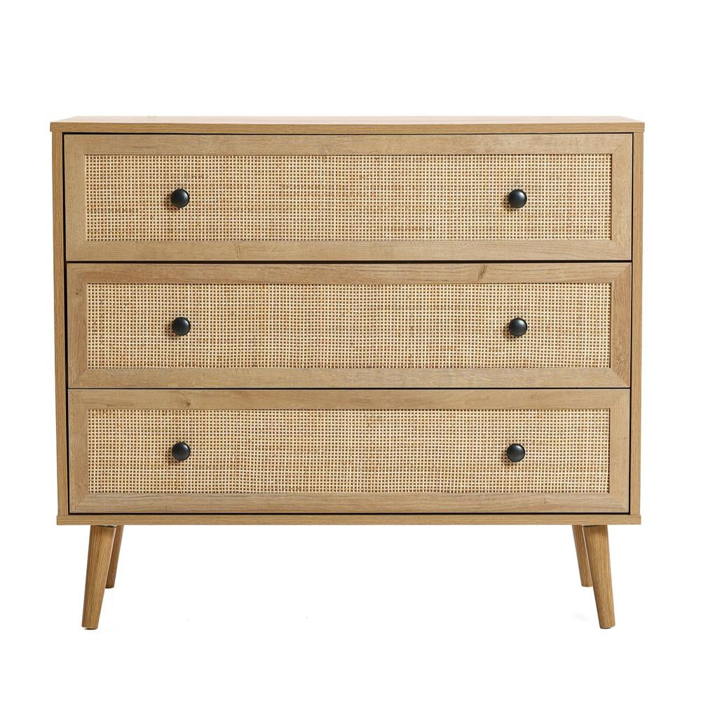Light Oak Finish 3-Drawer Wood Dresser Z1002