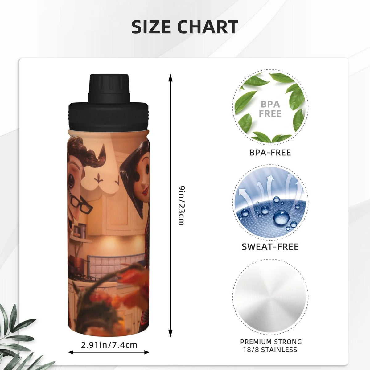 18OZ Stainless Steel Insulated Water Bottle L9337