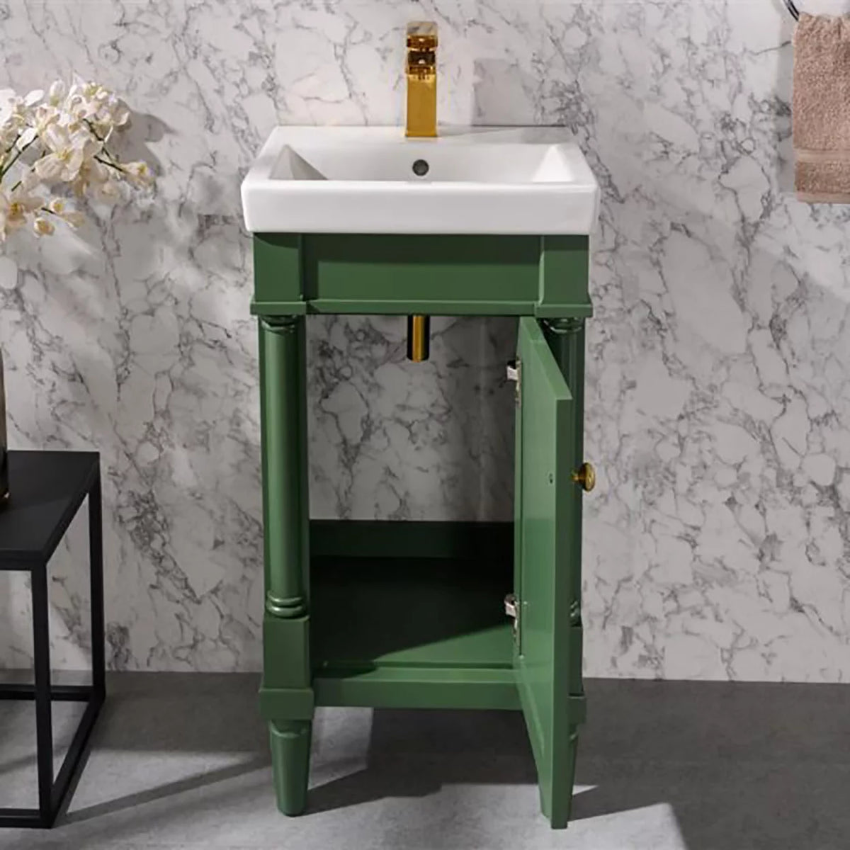 18" Green Sink Vanity C362
