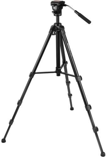 Aluminum Video Tripod System with Fluid Head, Extends to 82”, Max Load 15 lb, Carry Case O6646