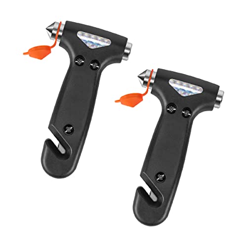 2 Pack Car Safety Hammer with Window Breaker and Seat Belt Cutter C2060