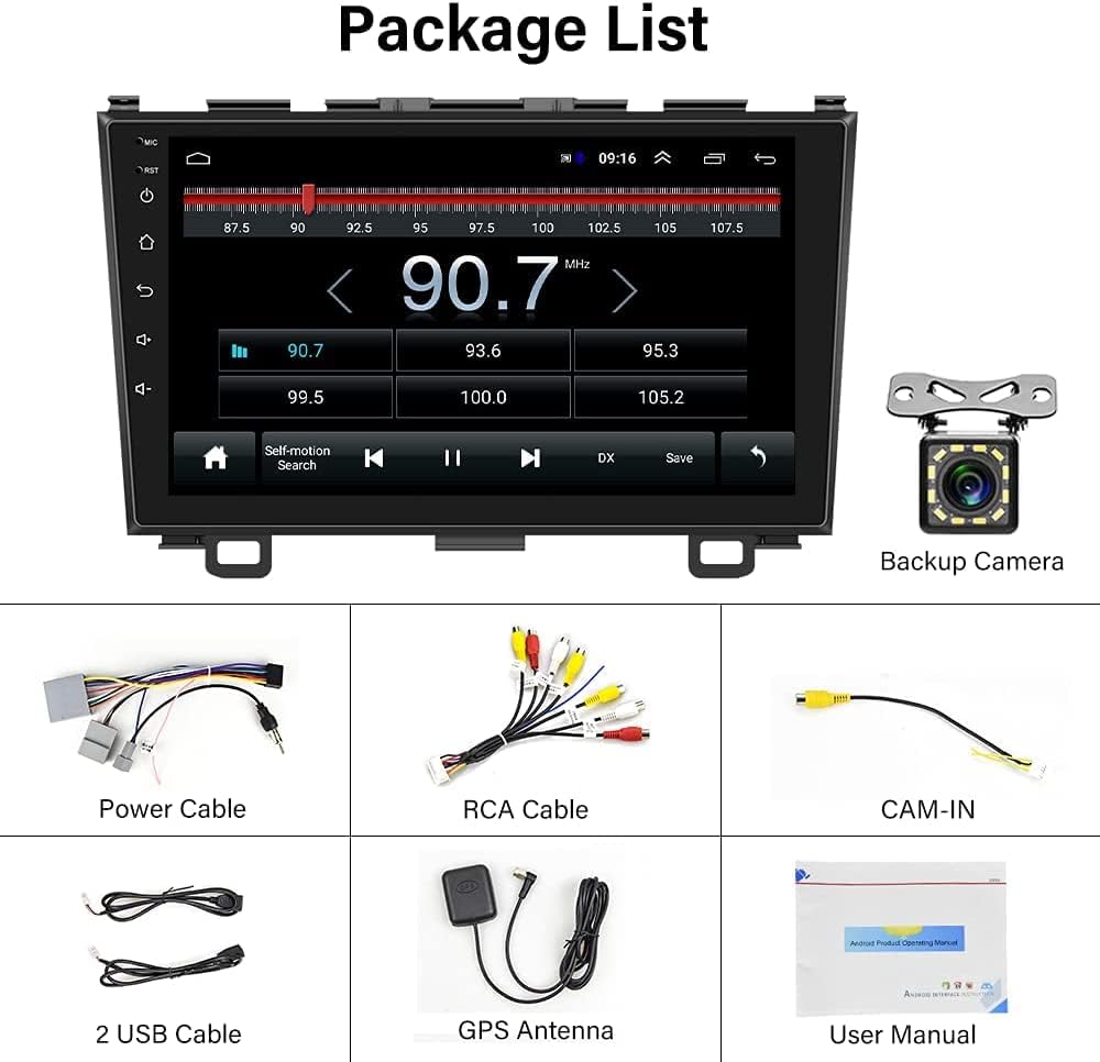 9 Inch Touch Screen Car Stereo Radio with Navigation Bluetooth Backup Camera L552