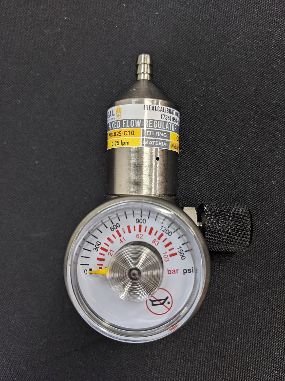 Nickel Brass Fixed Flow Calibration Gas Regulator T37561